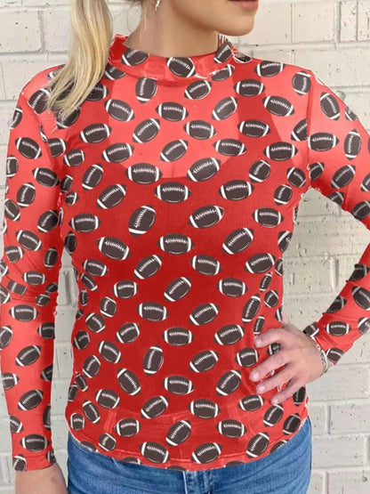 Game Day Mesh Sheer Long Sleeve Top