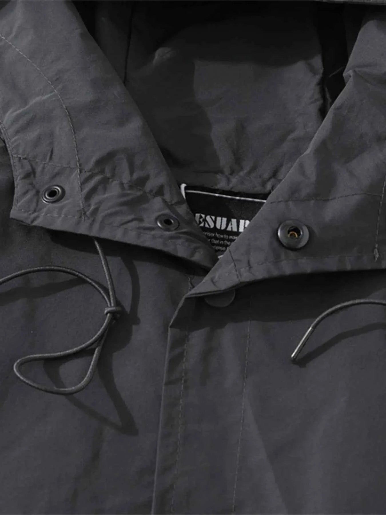 Men's Drawstring Long Sleeve Hooded Jacket