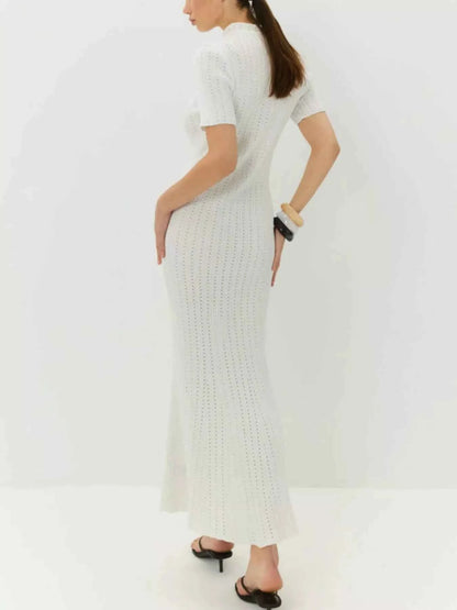 Short Sleeve Knitted Mermaid Dress