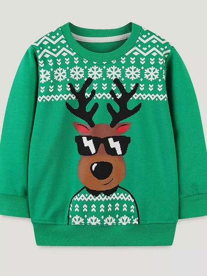 Children's Reindeer Graphic Christmas Sweatshirt