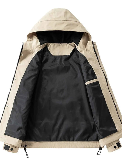 Men's Full Size Zip Up Long Sleeve Hooded Jacket Plus Size