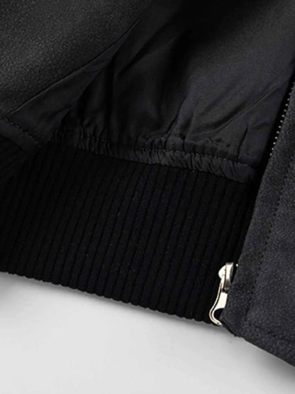 Men's Zip Up Letter Graphic Bomber Jacket