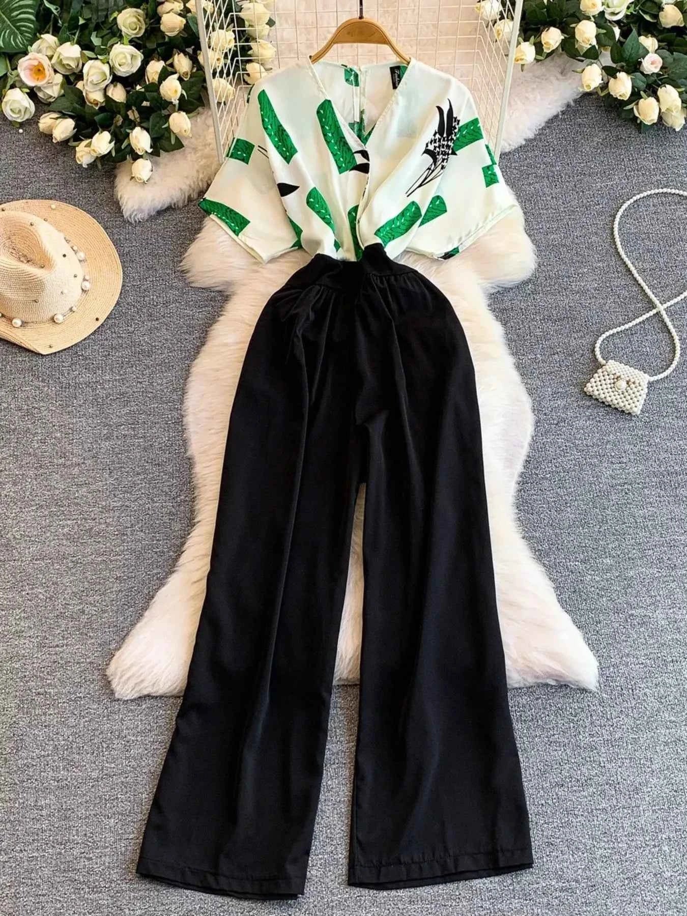 Printed Wide Leg Jumpsuit