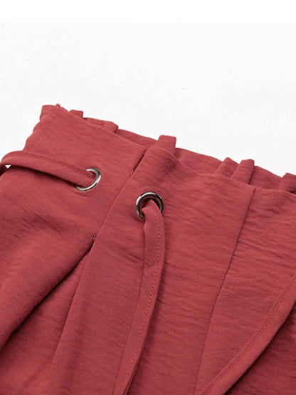 Tied Solid Color Shorts