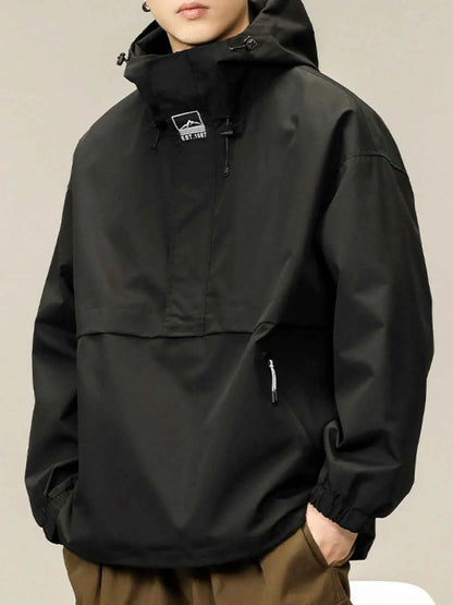 Men's Plus Size Long Sleeve Hooded Jacket