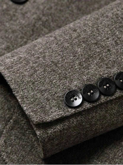 Men's Plus Size One Button Long Sleeve Blazer