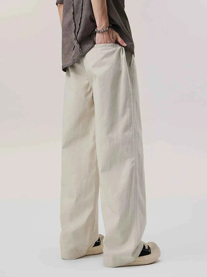 Men's Casual Wide-Leg Drawstring Pants