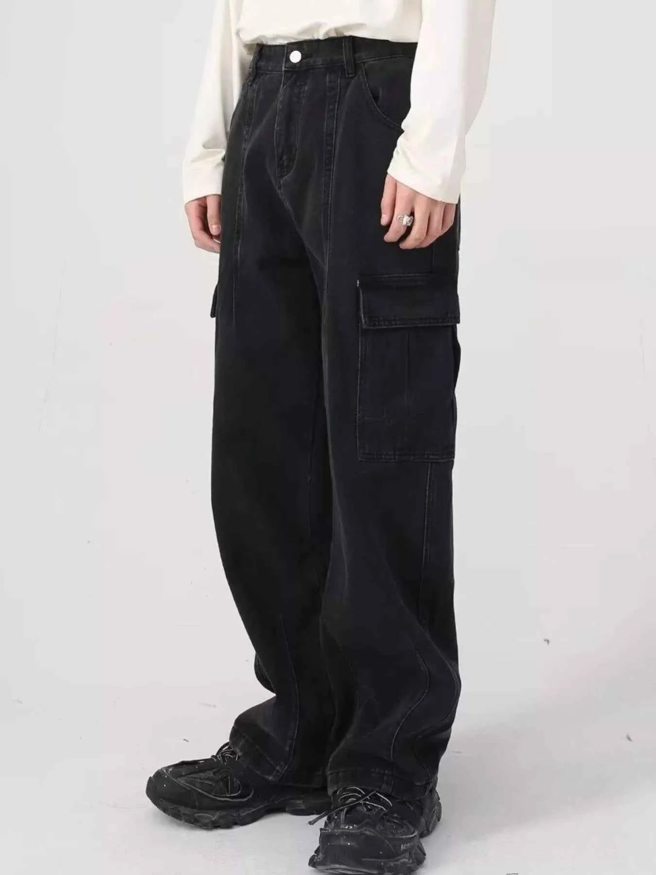 Men's Full Size Relaxed Fit Cargo Jeans Plus Size