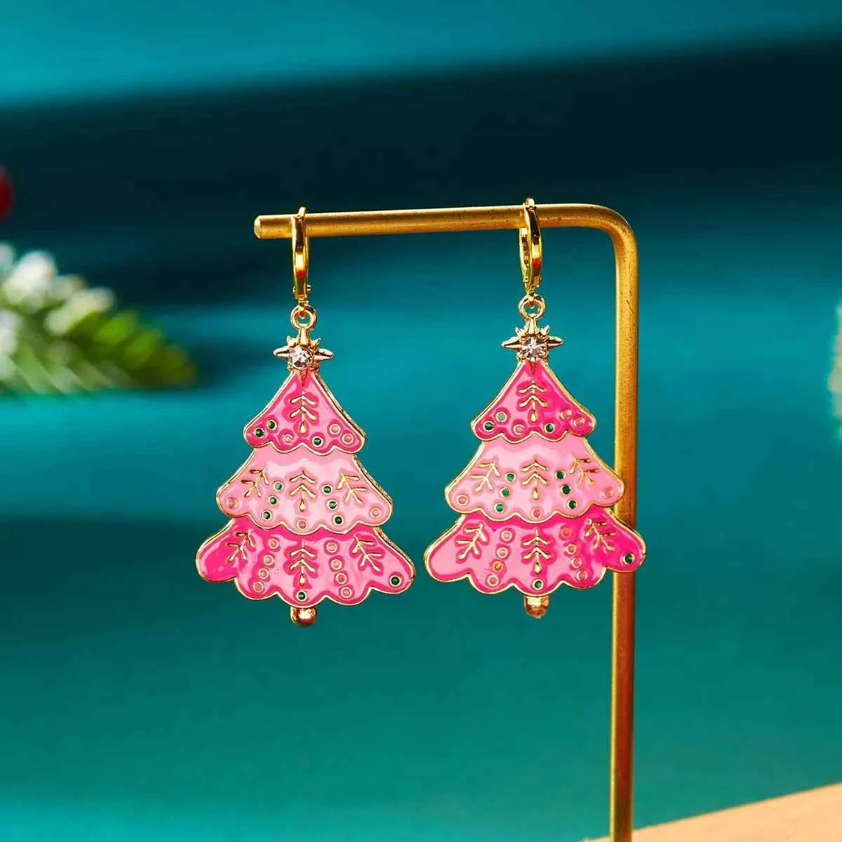 Christmas Tree Dangle Earrings