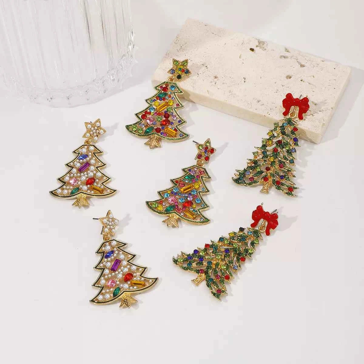 Christmas Tree Dangle Earrings