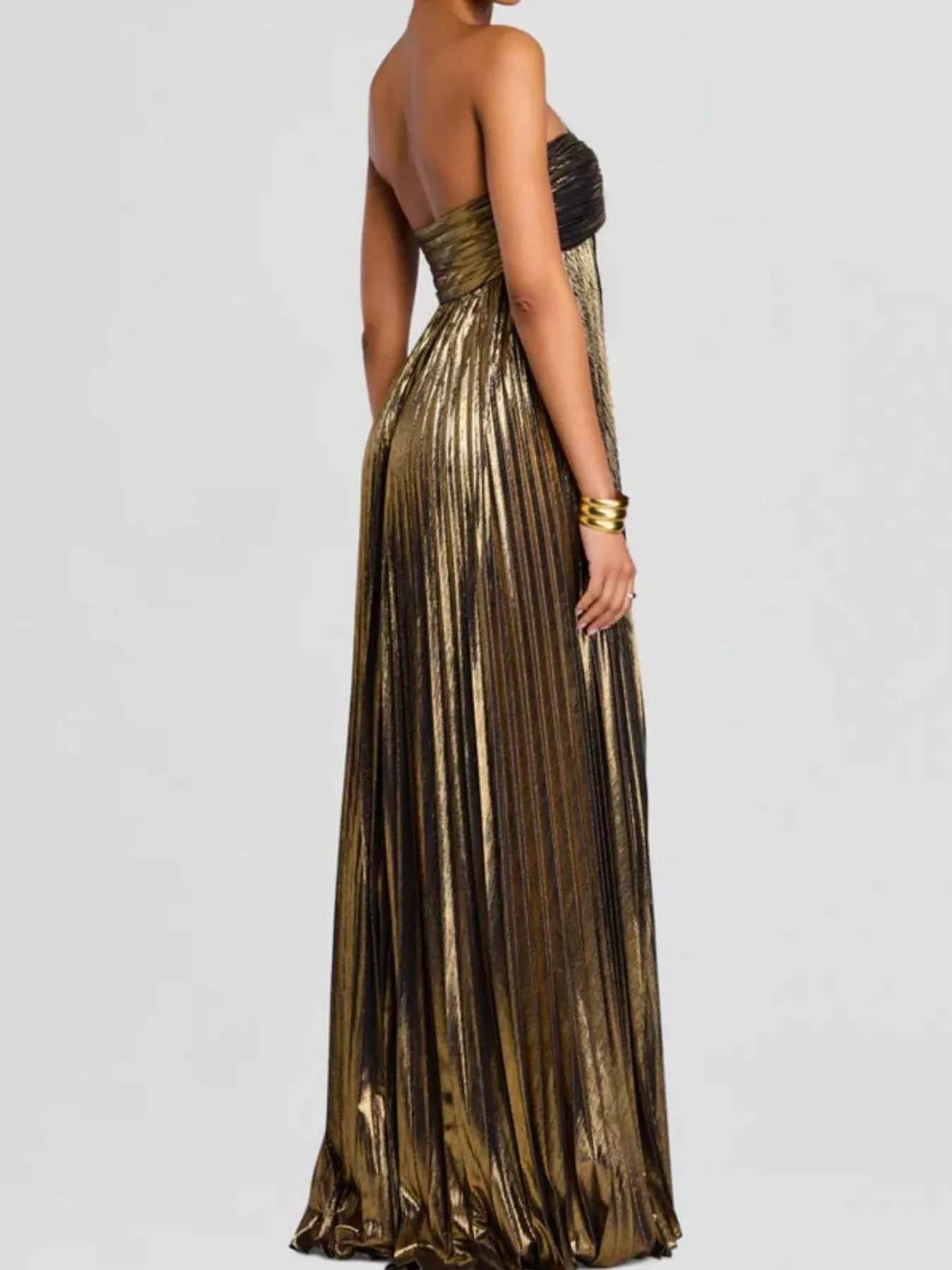Split Sweetheart Neck Tube Maxi Dress
