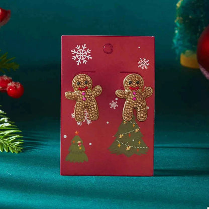 Alloy Gingerbread Man Stud Earrings