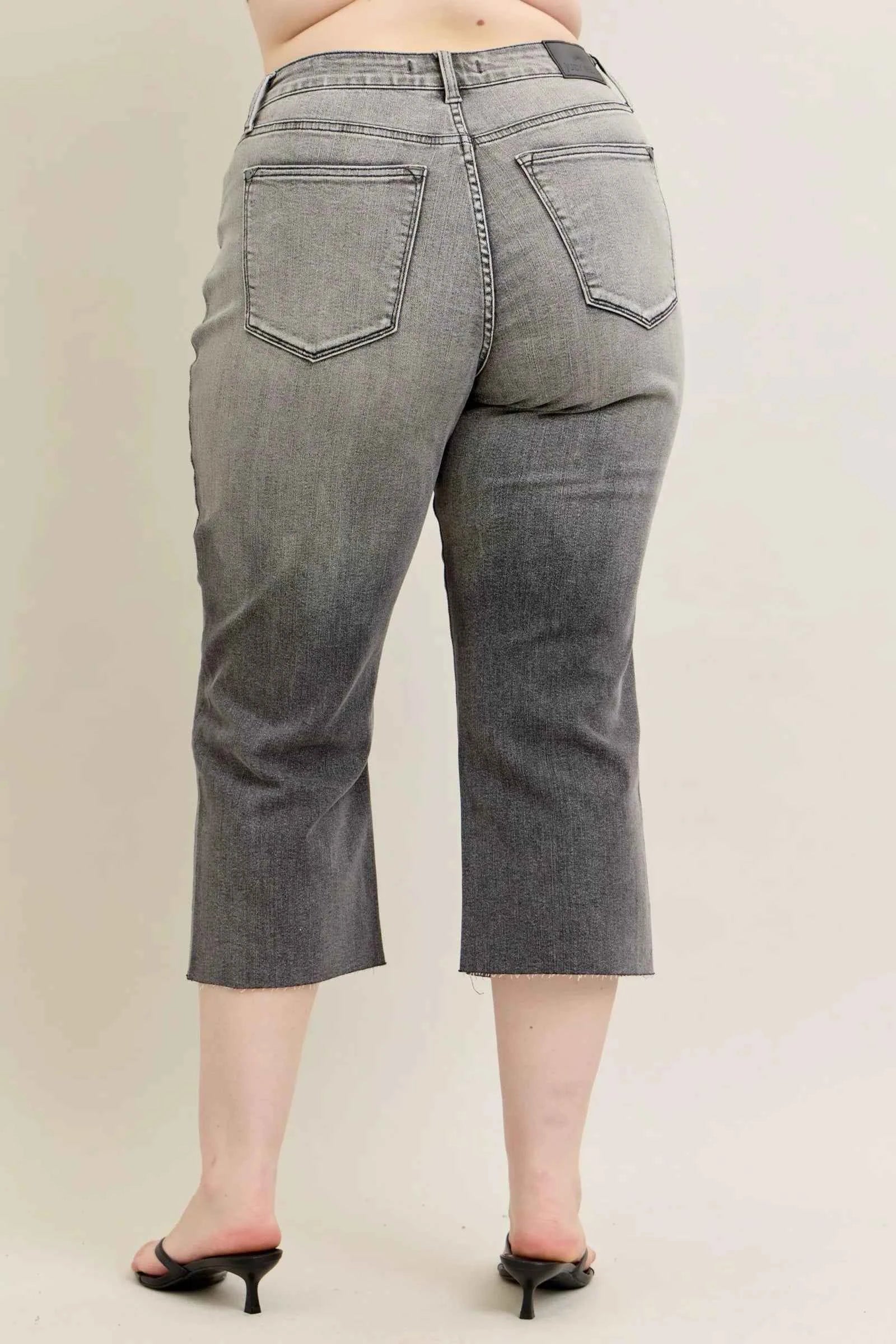 Judy Blue Full Size Wide Leg Capris Jeans Plus Size