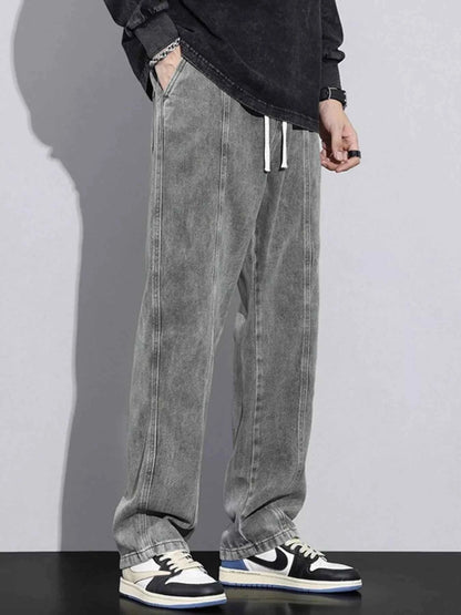 Men's Plus Size Relaxed Fit Drawstring Jeans