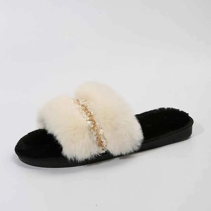 Open Toe Fuzzy Slippers