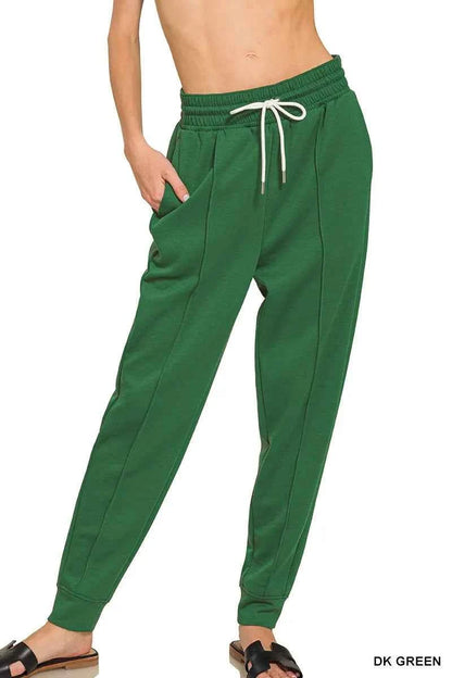 Zenana Drawstring Scuba Sweatpants with Pockets