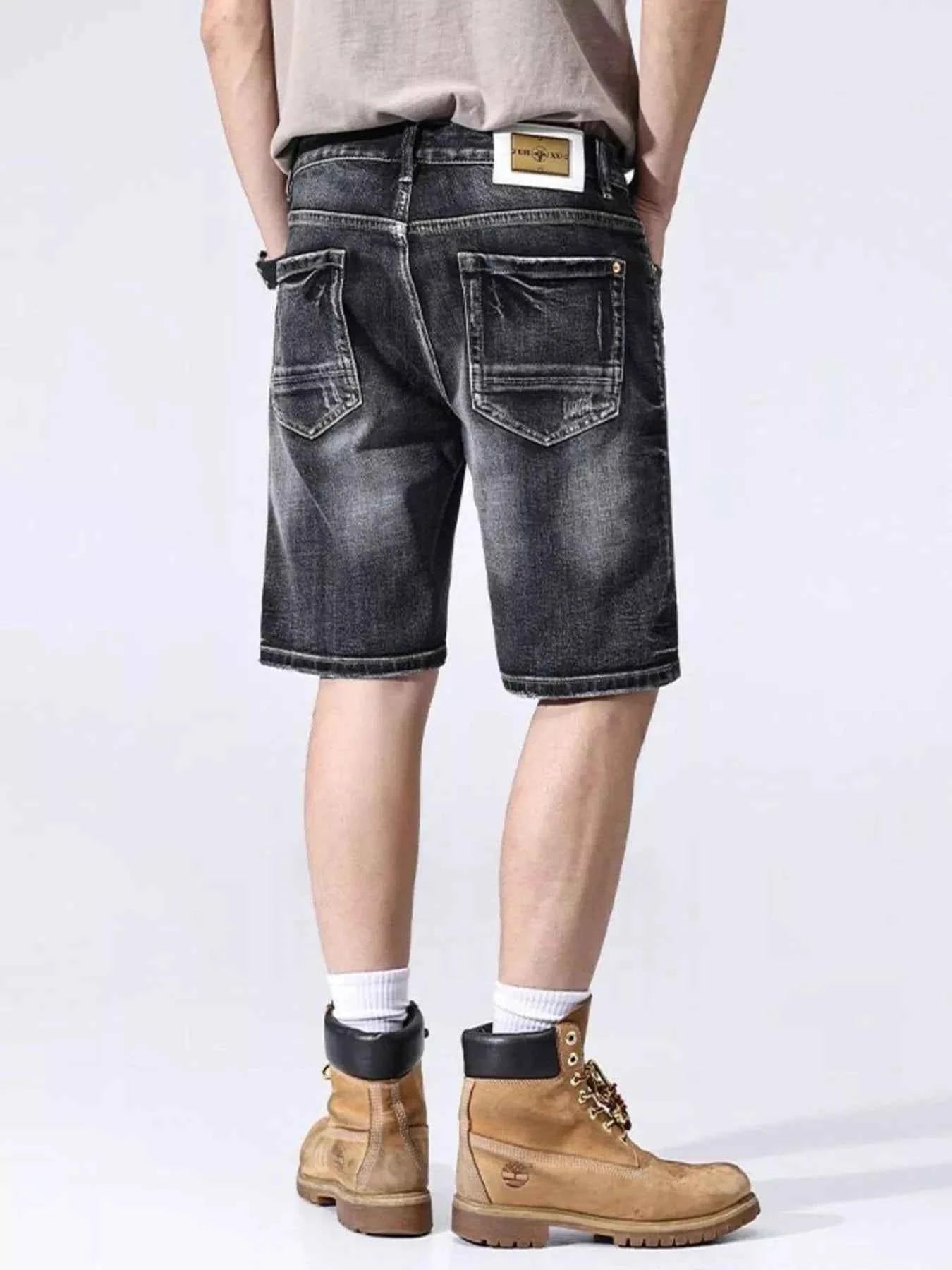 Men's Distressed Wide Leg Denim Shorts