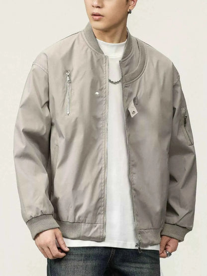 Men's Plus Size Zip Up Long Sleeve Jacket