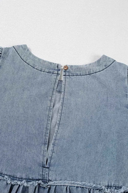 Vintage Wash Denim Dress with Pockets