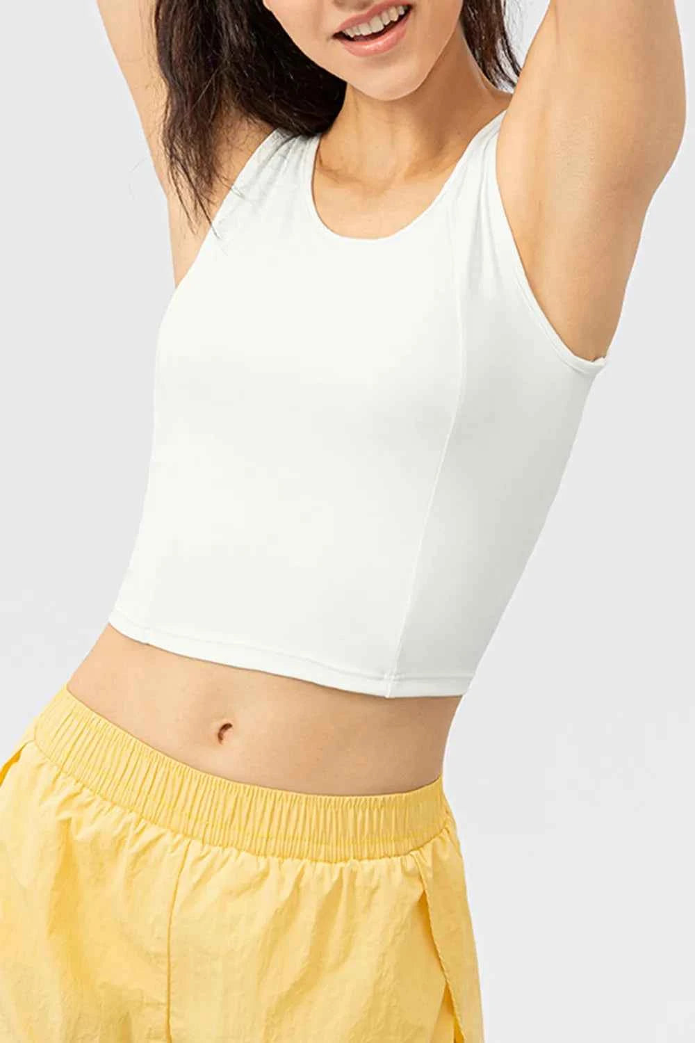 Round Neck Wide Strap Active Tank