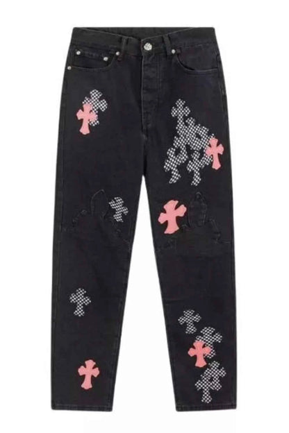 Men's Plus Size Cross Loose Fit Jeans