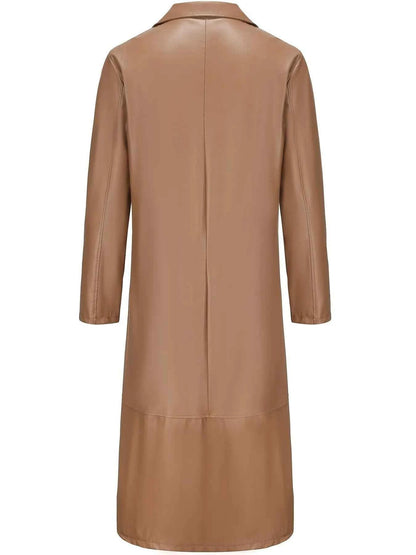 Men's Full Size Button Up Long Sleeve Longline Jacket Plus Size