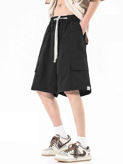 Men's Plus Size Cargo Drawstring Shorts