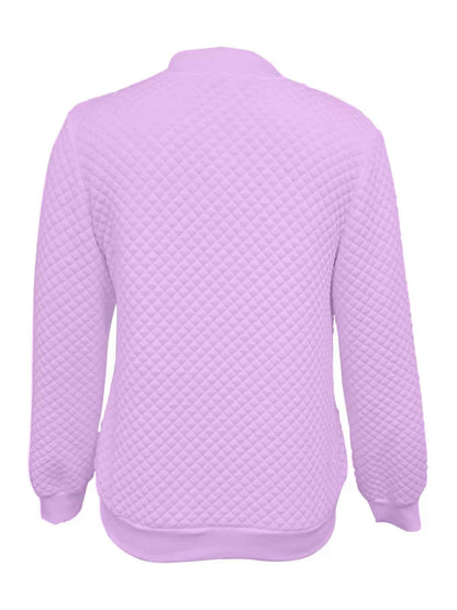 Textured Zip Up Long Sleeve Jacket