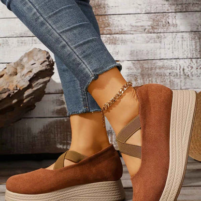 Crisscross Wedge Slip-Ons