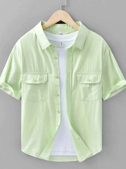 Men's Plus Size Button Up Short Sleeve Shirt