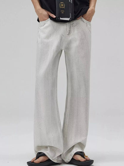 Men's Full Size Washed Wide Leg Jeans Plus Size