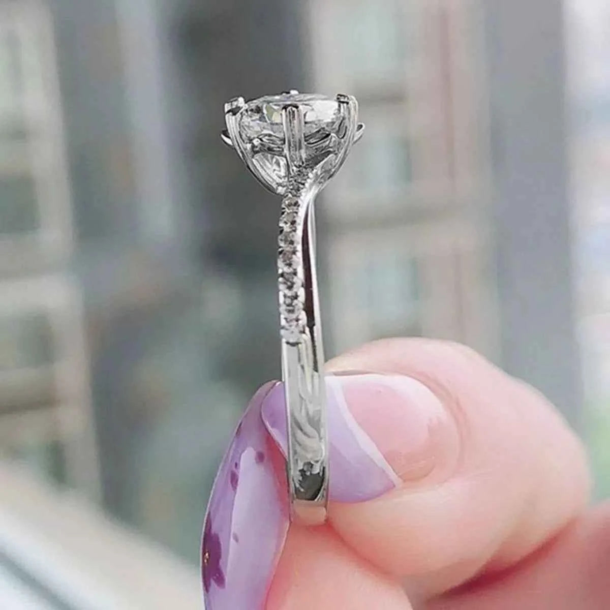 1 Carat 925 Sterling Silver Moissanite Ring