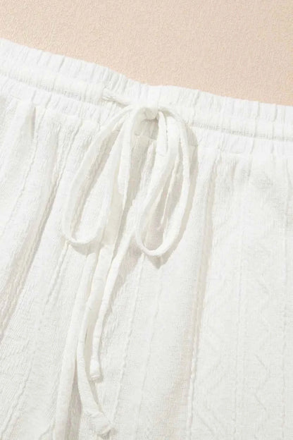 Texture Short Sleeve Top and Shorts Set