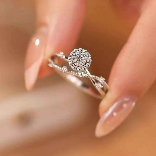 1 Carat 925 Sterling Silver Moissanite Layered Ring