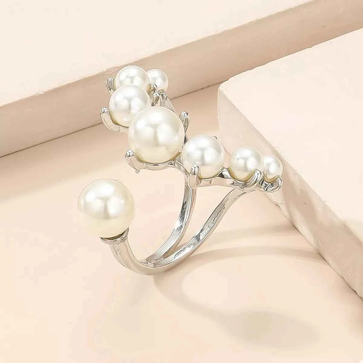 Alloy Pearl Open Ring