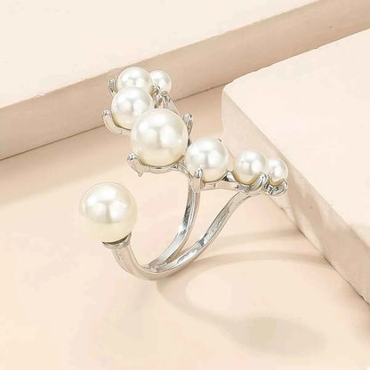 Alloy Pearl Open Ring