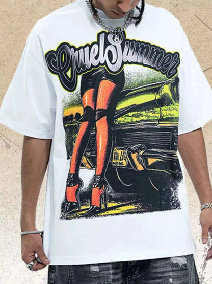 Men's Graphic Round Neck Short Sleeve T-Shirt