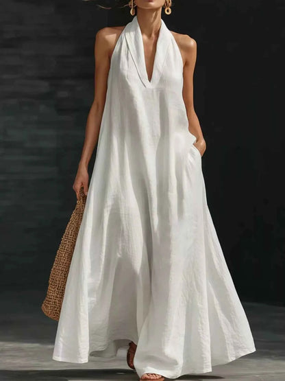 Full Size Halter Neck Sleeveless Maxi Dress Plus Size