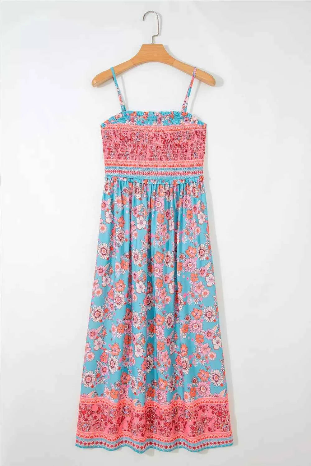 Bohemian Ethnic Print Spaghetti Straps Vacation Maxi Dress