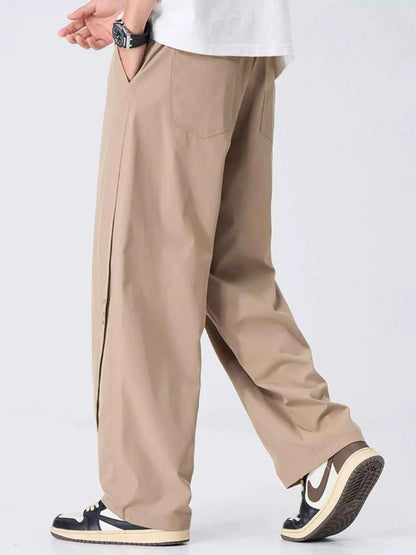 Men's Plus Size Drawstring Wide Leg Pants