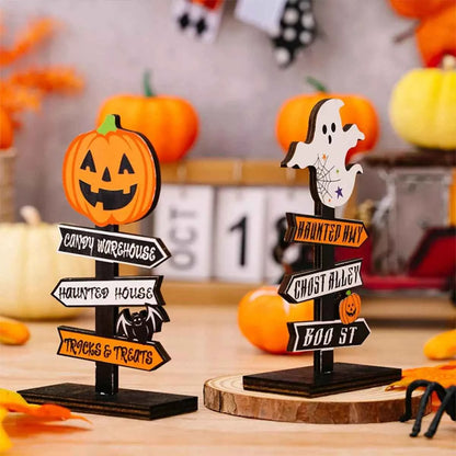 Halloween Wooden Signpost Ornaments