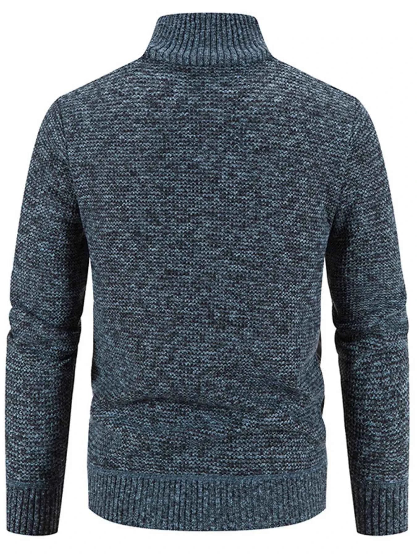 Men's Plus Size Quilted Knit Bomber Jacket with Stand Collar