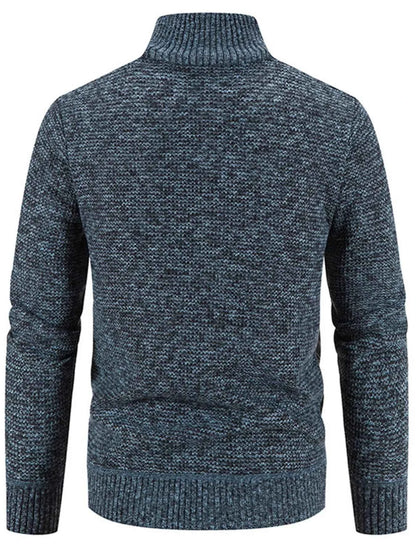 Men's Plus Size Quilted Knit Bomber Jacket with Stand Collar