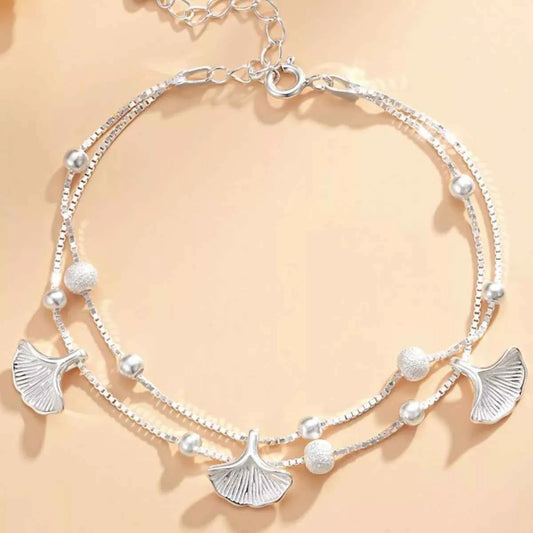 Double Layer Ginkgo Leaf Bracelet