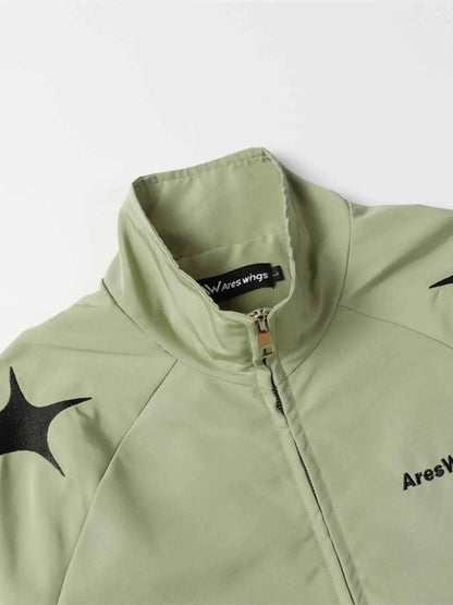 Men's Star Pattern Zip-Up Jacket