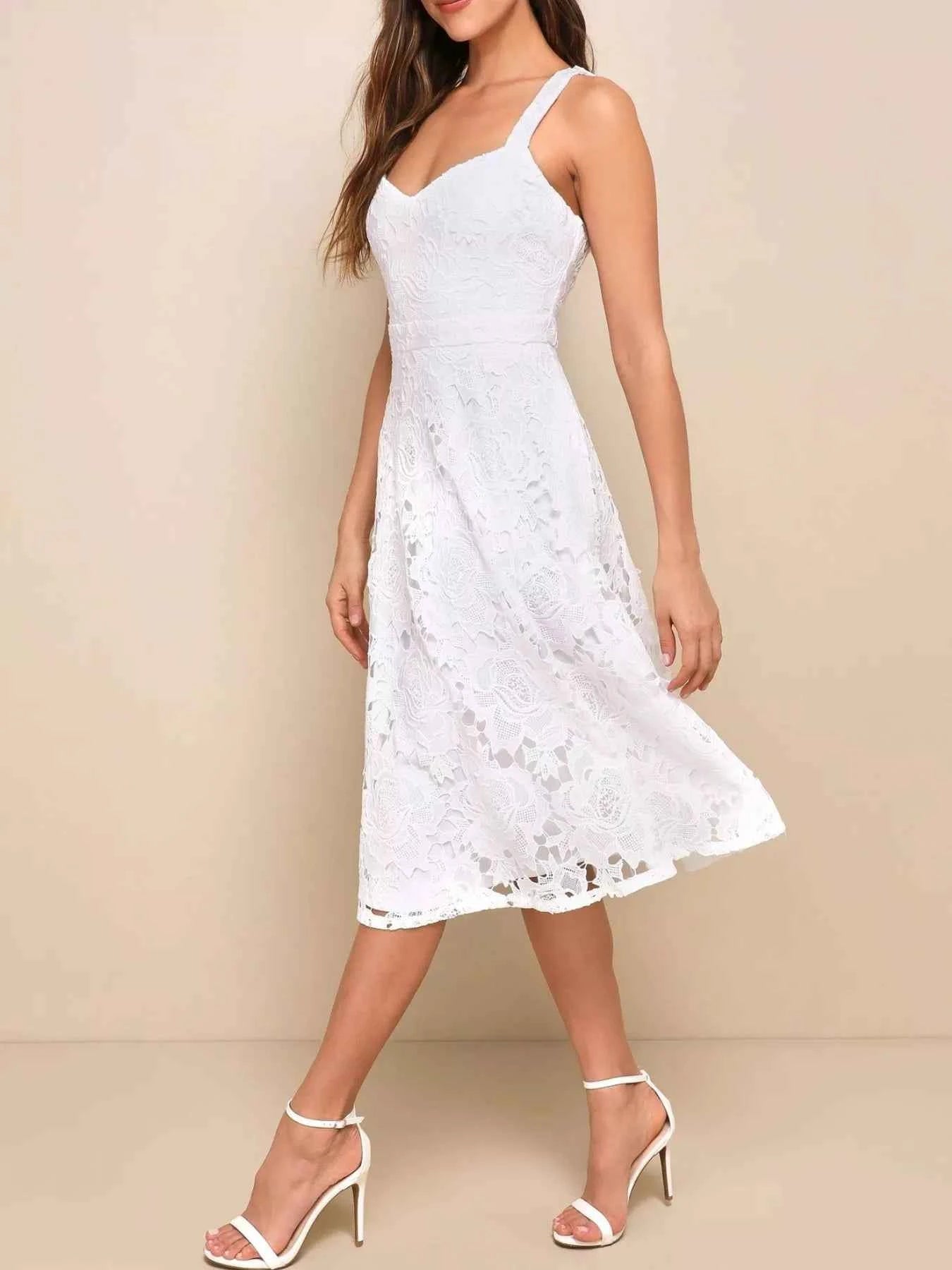 Lace A-Line Midi Dress