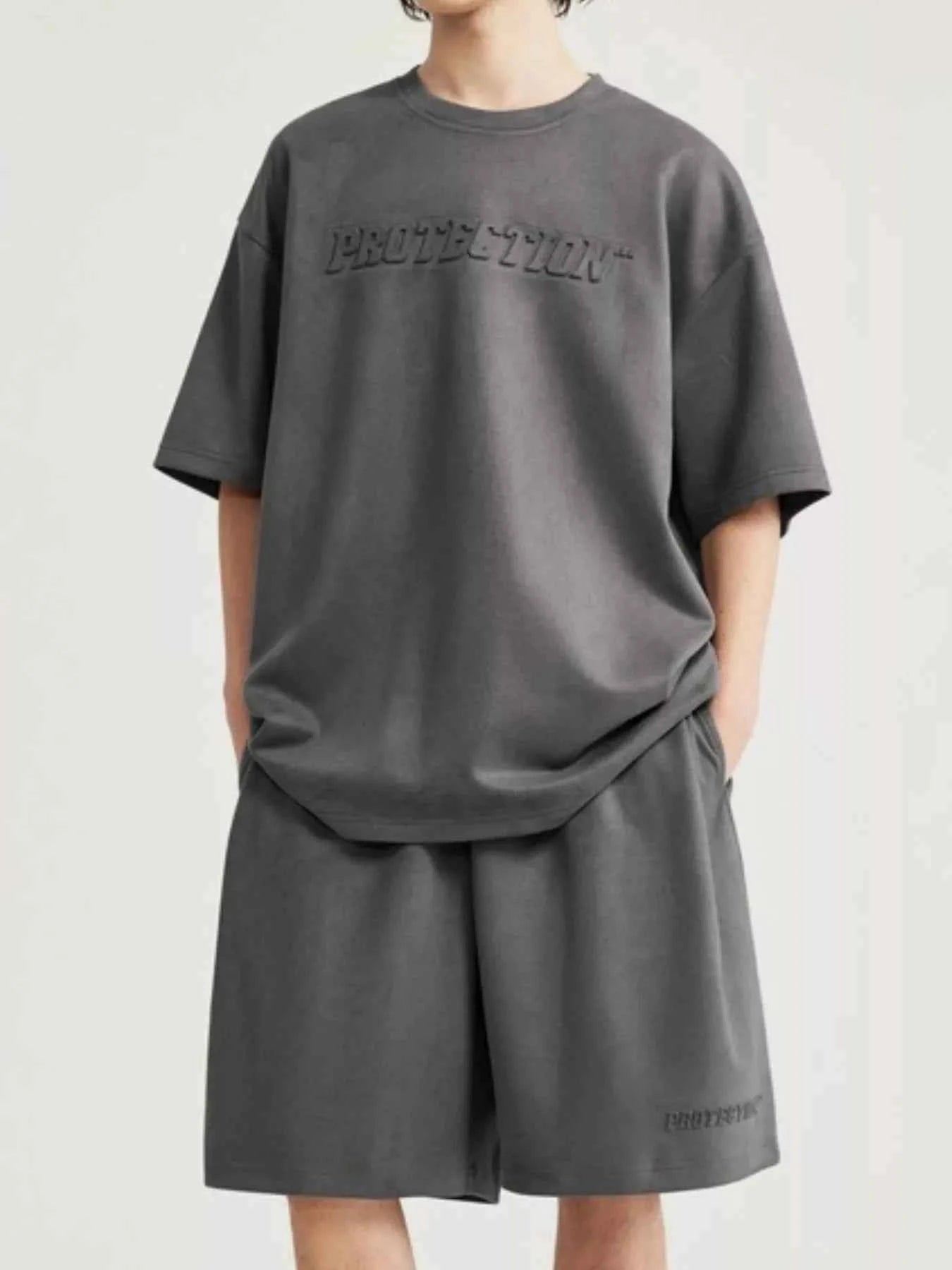 Men's Round Neck Short Sleeve Top and Shorts Set