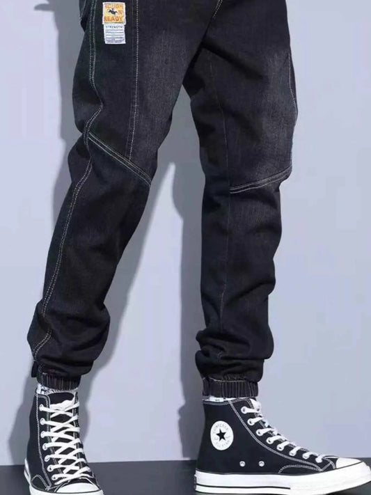 Men's Plus Size Slim Fit Wash Jeans