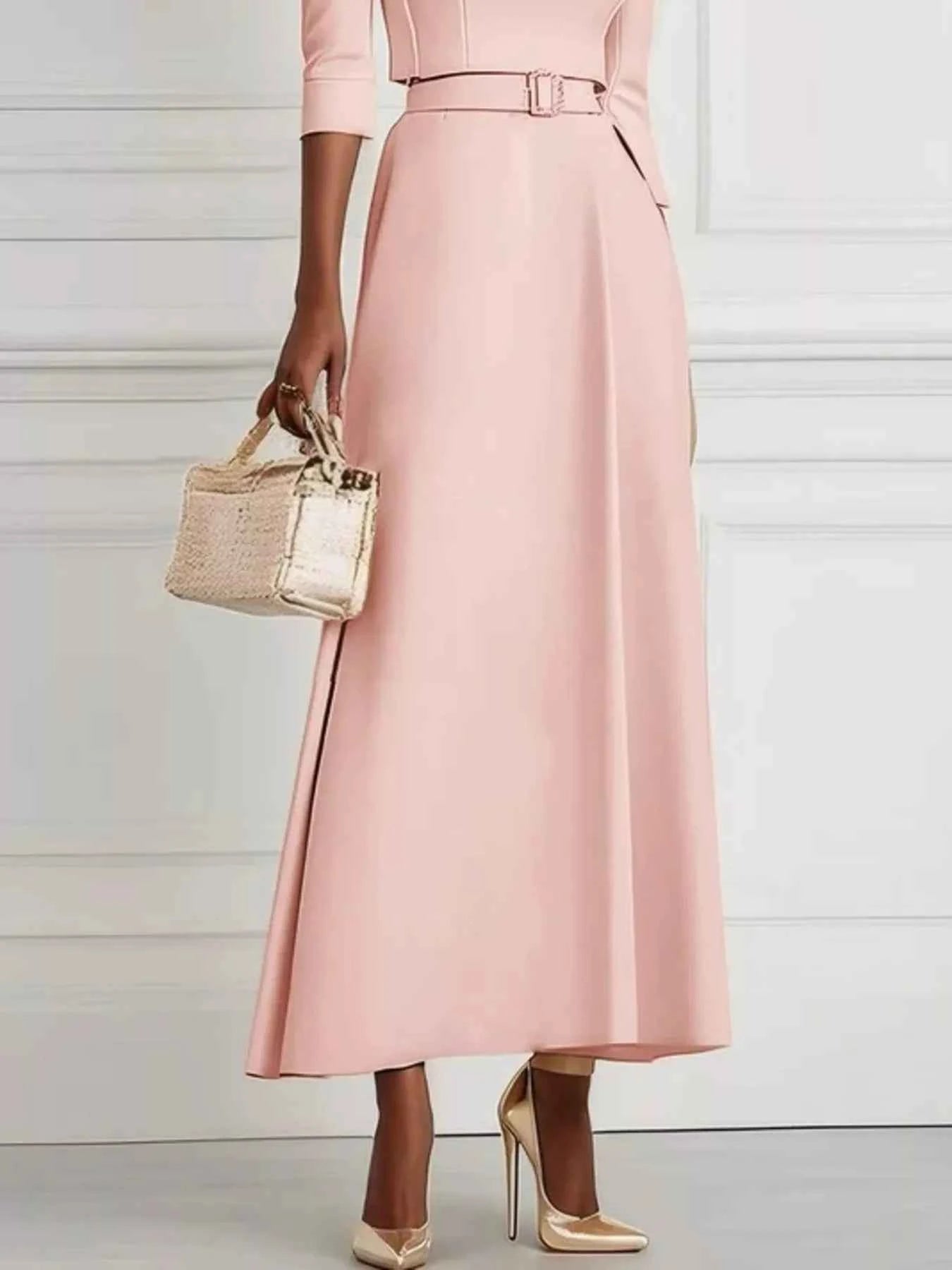 Elegant Off-Shoulder Belted Maxi Dress