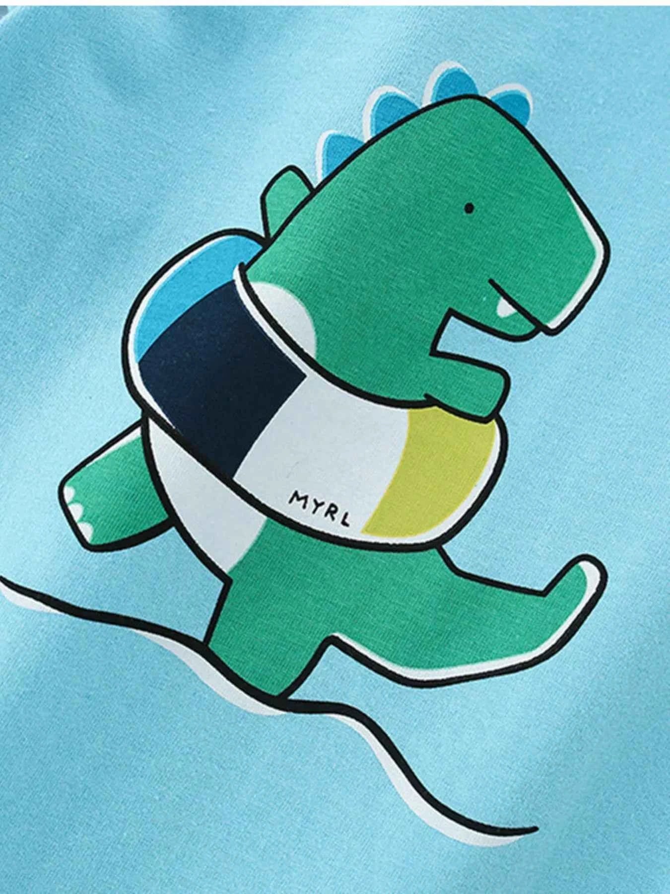 Children's Cute Dinosaur Graphic Short Sleeve T-Shirt